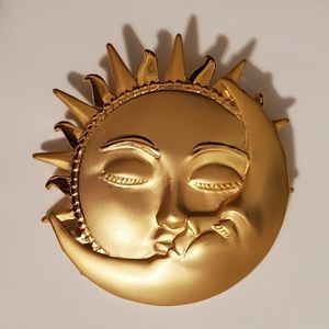 SUN & CRESCENT MOON BROOCH/PIN